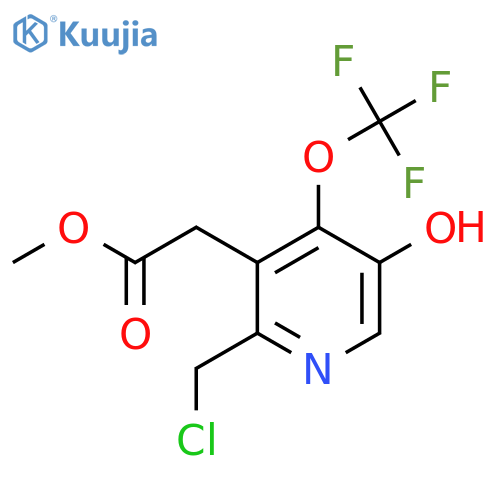 Methyl 2-(chloromethyl)-5-hydroxy-4-(trifluoromethoxy)pyridine-3-acetate structure