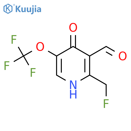 2-(Fluoromethyl)-4-hydroxy-5-(trifluoromethoxy)pyridine-3-carboxaldehyde structure
