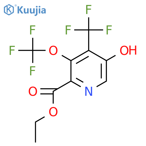 Ethyl 5-hydroxy-3-(trifluoromethoxy)-4-(trifluoromethyl)pyridine-2-carboxylate structure