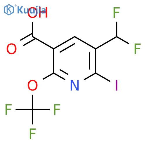 3-(Difluoromethyl)-2-iodo-6-(trifluoromethoxy)pyridine-5-carboxylic acid structure