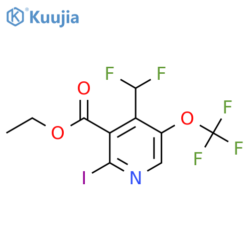 Ethyl 4-(difluoromethyl)-2-iodo-5-(trifluoromethoxy)pyridine-3-carboxylate structure