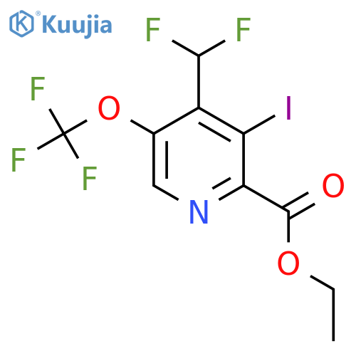 Ethyl 4-(difluoromethyl)-3-iodo-5-(trifluoromethoxy)pyridine-2-carboxylate structure