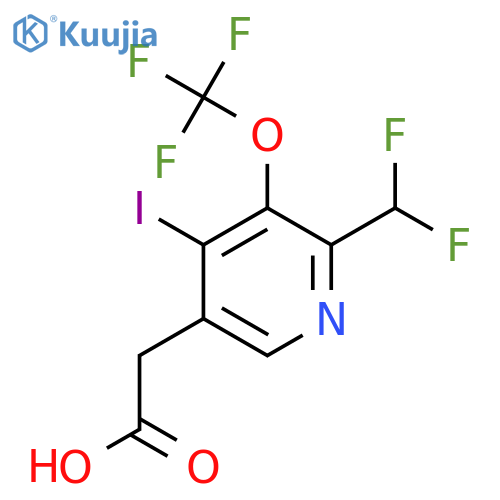 2-(Difluoromethyl)-4-iodo-3-(trifluoromethoxy)pyridine-5-acetic acid structure