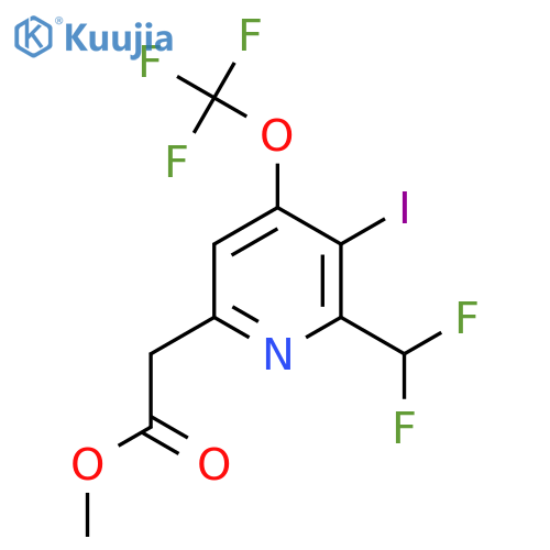 Methyl 2-(difluoromethyl)-3-iodo-4-(trifluoromethoxy)pyridine-6-acetate structure