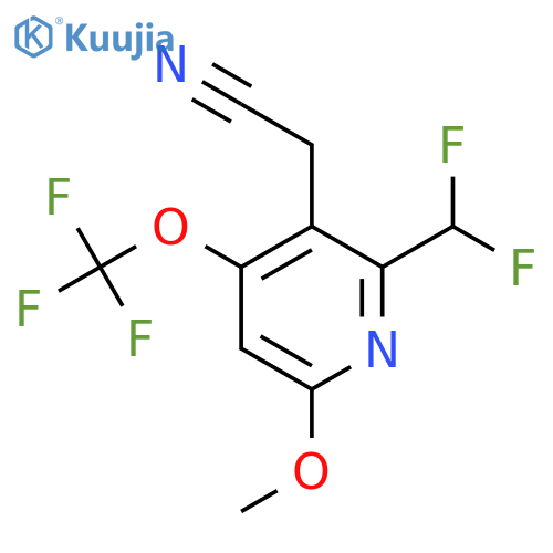 2-(Difluoromethyl)-6-methoxy-4-(trifluoromethoxy)pyridine-3-acetonitrile structure