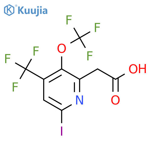6-Iodo-3-(trifluoromethoxy)-4-(trifluoromethyl)pyridine-2-acetic acid structure
