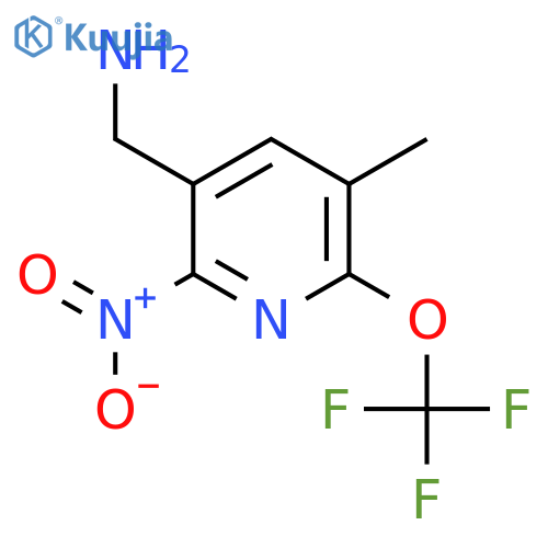 3-(Aminomethyl)-5-methyl-2-nitro-6-(trifluoromethoxy)pyridine structure
