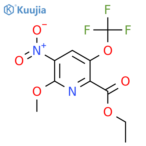 Ethyl 2-methoxy-3-nitro-5-(trifluoromethoxy)pyridine-6-carboxylate structure