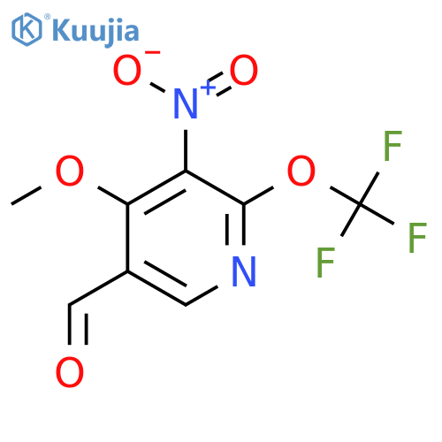 4-Methoxy-3-nitro-2-(trifluoromethoxy)pyridine-5-carboxaldehyde structure
