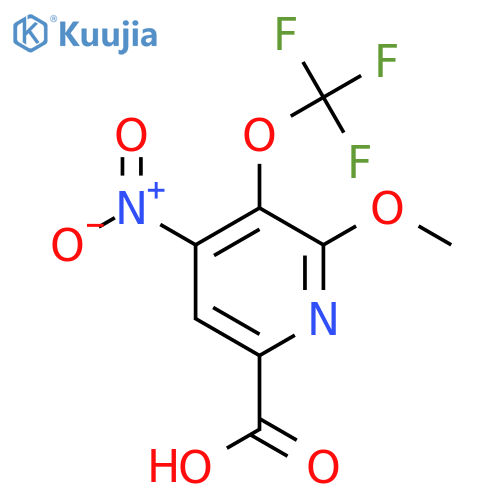 2-Methoxy-4-nitro-3-(trifluoromethoxy)pyridine-6-carboxylic acid structure