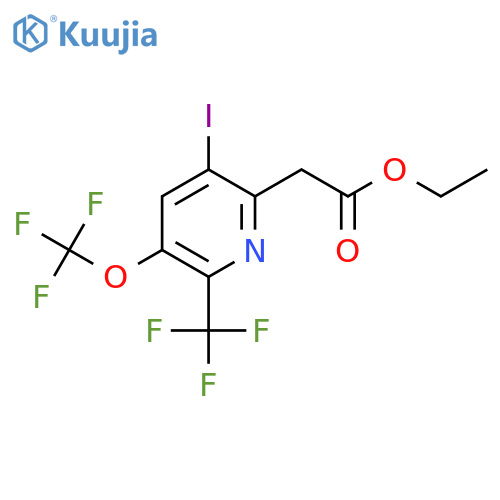 Ethyl 3-iodo-5-(trifluoromethoxy)-6-(trifluoromethyl)pyridine-2-acetate structure