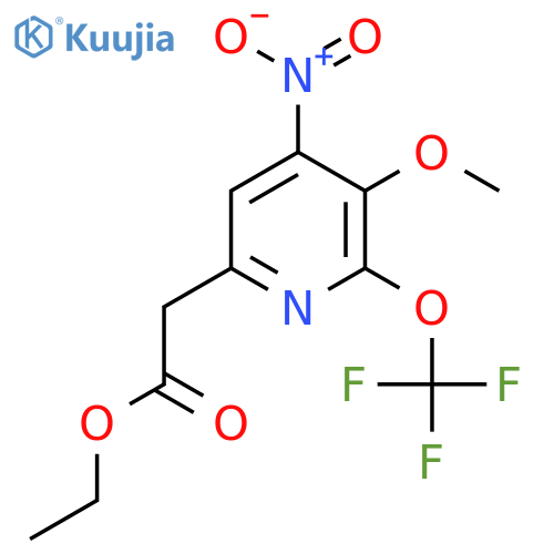 Ethyl 3-methoxy-4-nitro-2-(trifluoromethoxy)pyridine-6-acetate structure