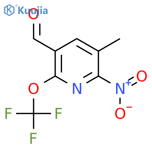 3-Methyl-2-nitro-6-(trifluoromethoxy)pyridine-5-carboxaldehyde structure