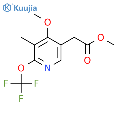 Methyl 4-methoxy-3-methyl-2-(trifluoromethoxy)pyridine-5-acetate structure