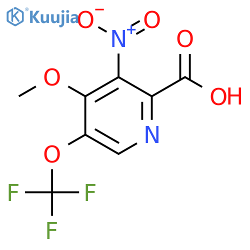 4-Methoxy-3-nitro-5-(trifluoromethoxy)pyridine-2-carboxylic acid structure