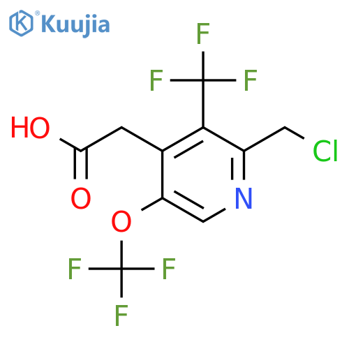 2-(Chloromethyl)-5-(trifluoromethoxy)-3-(trifluoromethyl)pyridine-4-acetic acid structure