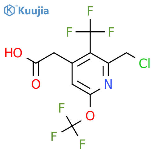 2-(Chloromethyl)-6-(trifluoromethoxy)-3-(trifluoromethyl)pyridine-4-acetic acid structure