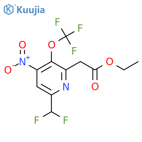 Ethyl 6-(difluoromethyl)-4-nitro-3-(trifluoromethoxy)pyridine-2-acetate structure