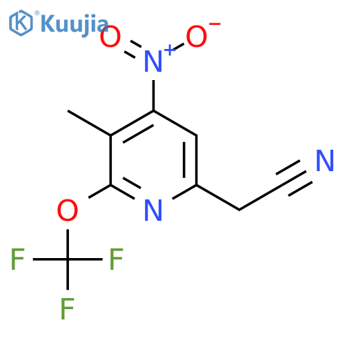 3-Methyl-4-nitro-2-(trifluoromethoxy)pyridine-6-acetonitrile structure