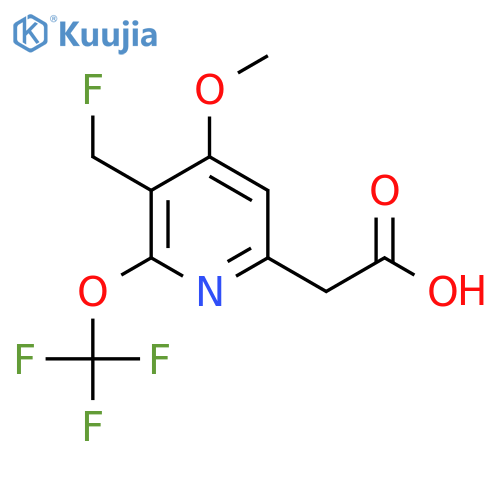 3-(Fluoromethyl)-4-methoxy-2-(trifluoromethoxy)pyridine-6-acetic acid structure