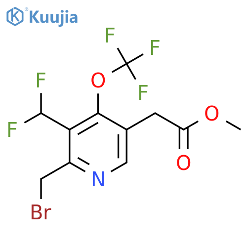 Methyl 2-(bromomethyl)-3-(difluoromethyl)-4-(trifluoromethoxy)pyridine-5-acetate structure