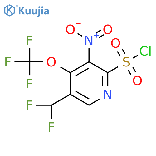 5-(Difluoromethyl)-3-nitro-4-(trifluoromethoxy)pyridine-2-sulfonyl chloride structure