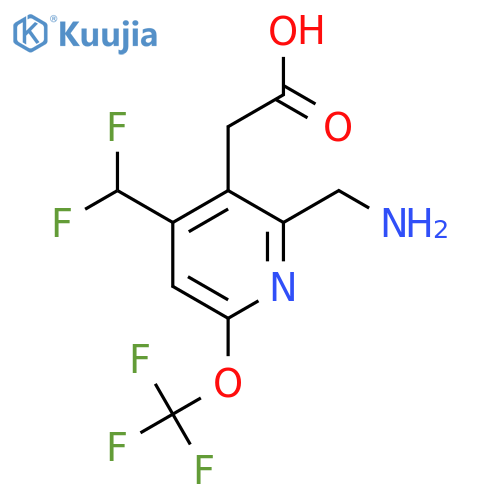 2-(Aminomethyl)-4-(difluoromethyl)-6-(trifluoromethoxy)pyridine-3-acetic acid structure