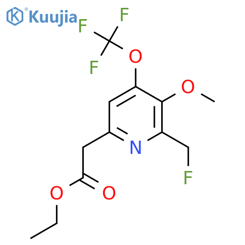 Ethyl 2-(fluoromethyl)-3-methoxy-4-(trifluoromethoxy)pyridine-6-acetate structure