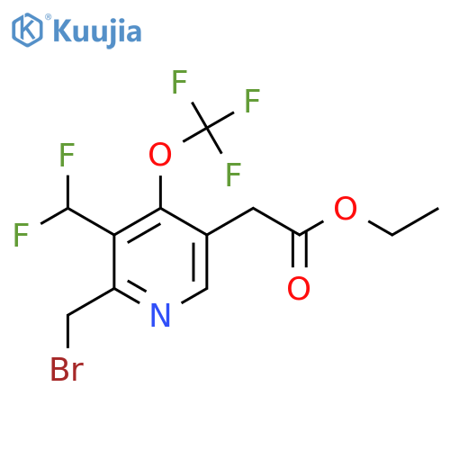 Ethyl 2-(bromomethyl)-3-(difluoromethyl)-4-(trifluoromethoxy)pyridine-5-acetate structure