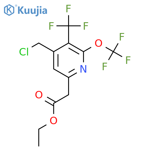 Ethyl 4-(chloromethyl)-2-(trifluoromethoxy)-3-(trifluoromethyl)pyridine-6-acetate structure