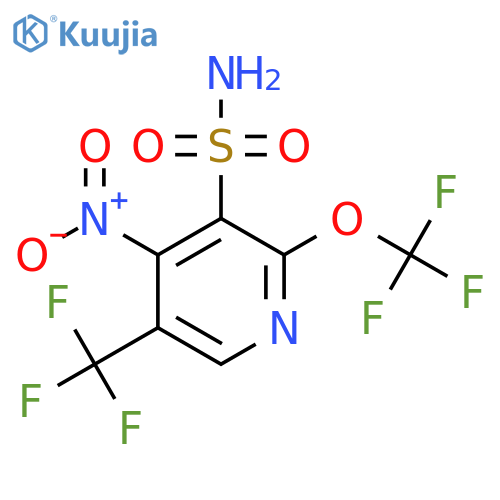 4-Nitro-2-(trifluoromethoxy)-5-(trifluoromethyl)pyridine-3-sulfonamide structure
