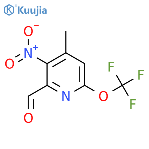 4-Methyl-3-nitro-6-(trifluoromethoxy)pyridine-2-carboxaldehyde structure