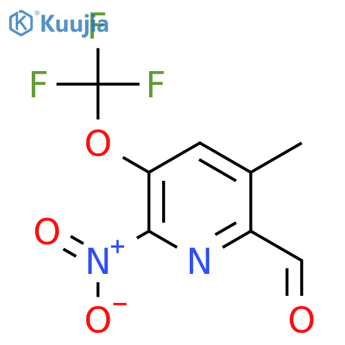 5-Methyl-2-nitro-3-(trifluoromethoxy)pyridine-6-carboxaldehyde structure