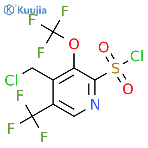 4-(Chloromethyl)-3-(trifluoromethoxy)-5-(trifluoromethyl)pyridine-2-sulfonyl chloride structure
