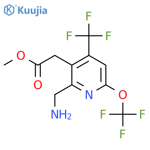 Methyl 2-(aminomethyl)-6-(trifluoromethoxy)-4-(trifluoromethyl)pyridine-3-acetate structure