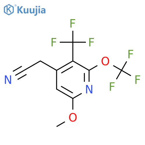 6-Methoxy-2-(trifluoromethoxy)-3-(trifluoromethyl)pyridine-4-acetonitrile structure