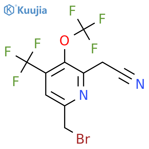 6-(Bromomethyl)-3-(trifluoromethoxy)-4-(trifluoromethyl)pyridine-2-acetonitrile structure