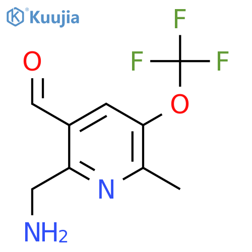 2-(Aminomethyl)-6-methyl-5-(trifluoromethoxy)pyridine-3-carboxaldehyde structure