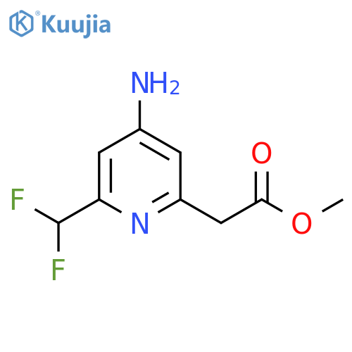 Methyl 4-amino-2-(difluoromethyl)pyridine-6-acetate structure