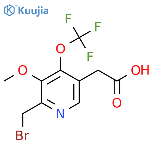 2-(Bromomethyl)-3-methoxy-4-(trifluoromethoxy)pyridine-5-acetic acid structure