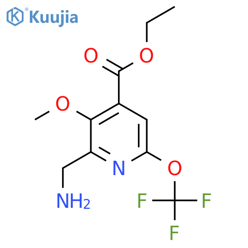 Ethyl 2-(aminomethyl)-3-methoxy-6-(trifluoromethoxy)pyridine-4-carboxylate structure