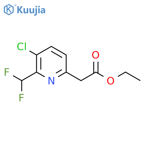Ethyl 3-chloro-2-(difluoromethyl)pyridine-6-acetate structure