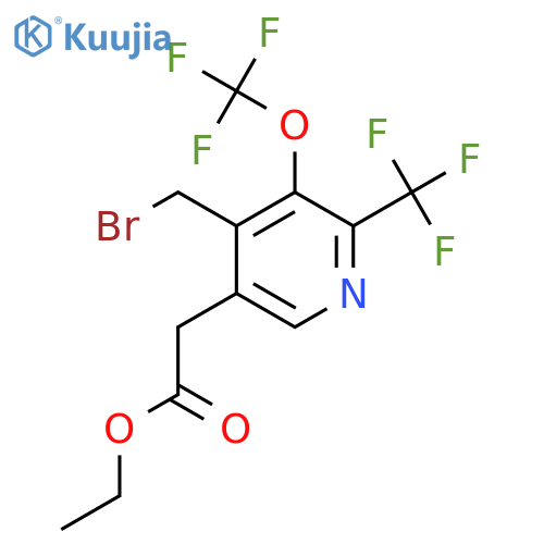 Ethyl 4-(bromomethyl)-3-(trifluoromethoxy)-2-(trifluoromethyl)pyridine-5-acetate structure