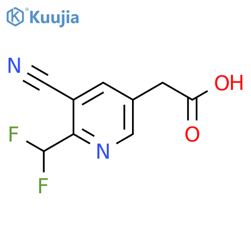 3-Cyano-2-(difluoromethyl)pyridine-5-acetic acid structure