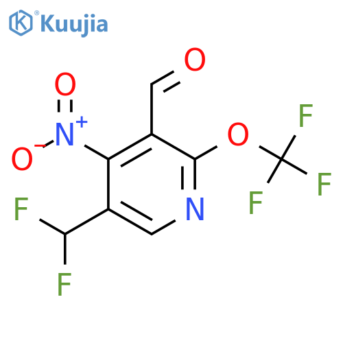 5-(Difluoromethyl)-4-nitro-2-(trifluoromethoxy)pyridine-3-carboxaldehyde structure