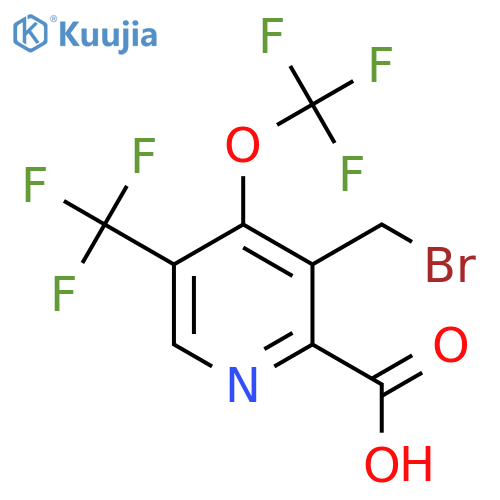 3-(Bromomethyl)-4-(trifluoromethoxy)-5-(trifluoromethyl)pyridine-2-carboxylic acid structure