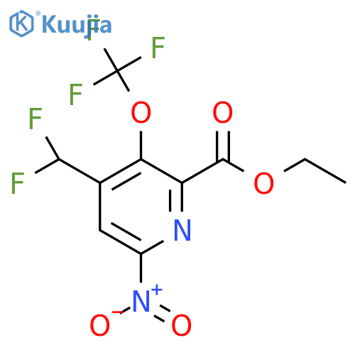 Ethyl 4-(difluoromethyl)-6-nitro-3-(trifluoromethoxy)pyridine-2-carboxylate structure