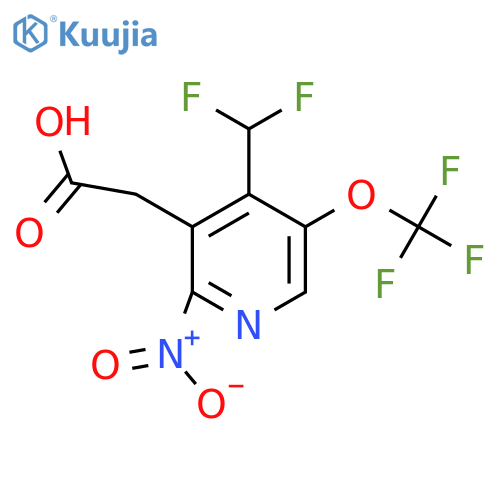 4-(Difluoromethyl)-2-nitro-5-(trifluoromethoxy)pyridine-3-acetic acid structure
