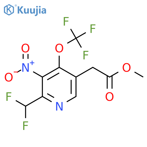 Methyl 2-(difluoromethyl)-3-nitro-4-(trifluoromethoxy)pyridine-5-acetate structure