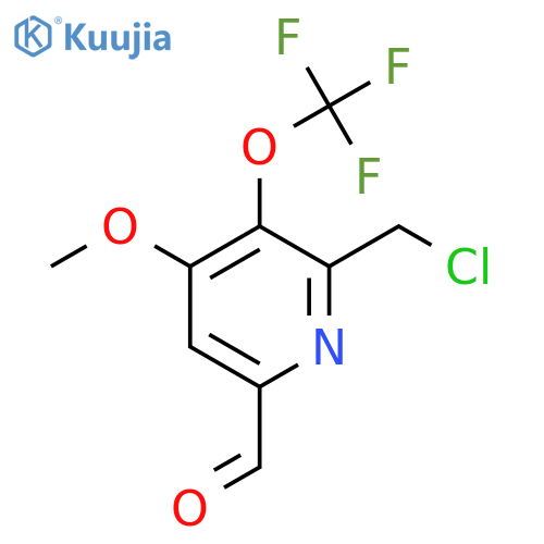 2-(Chloromethyl)-4-methoxy-3-(trifluoromethoxy)pyridine-6-carboxaldehyde structure